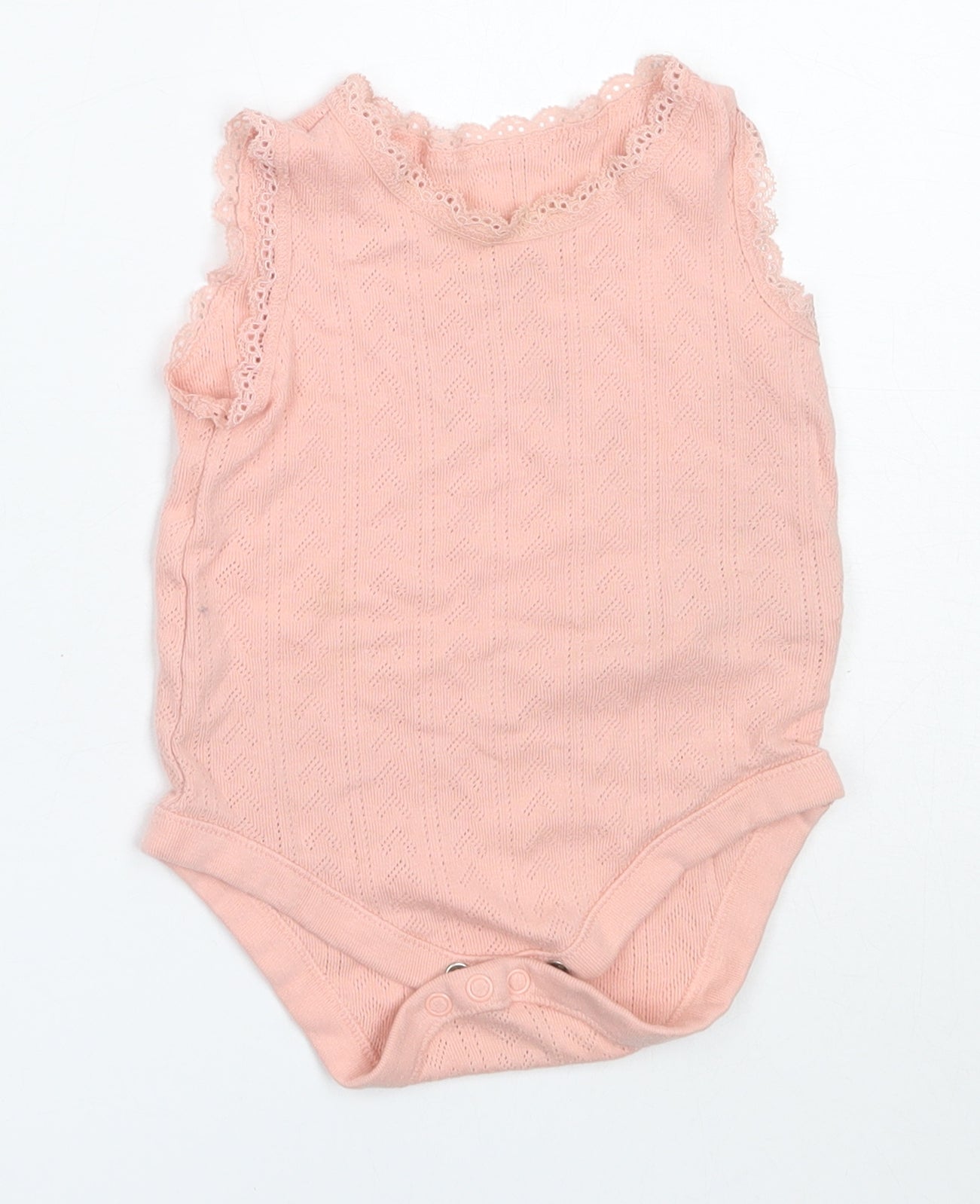 F&F Girls Pink  Cotton Babygrow One-Piece Size 6-9 Months