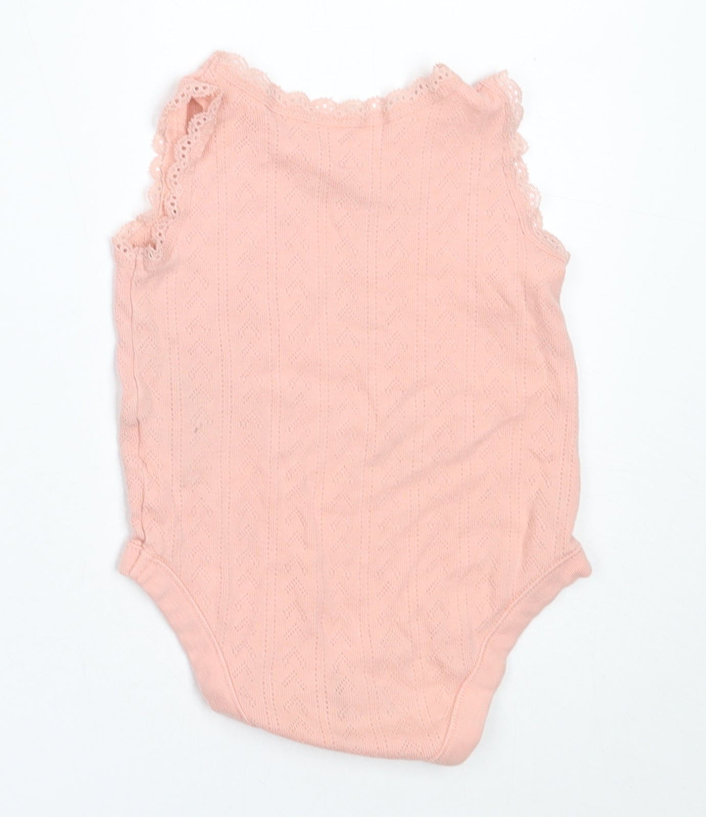 F&F Girls Pink  Cotton Babygrow One-Piece Size 6-9 Months