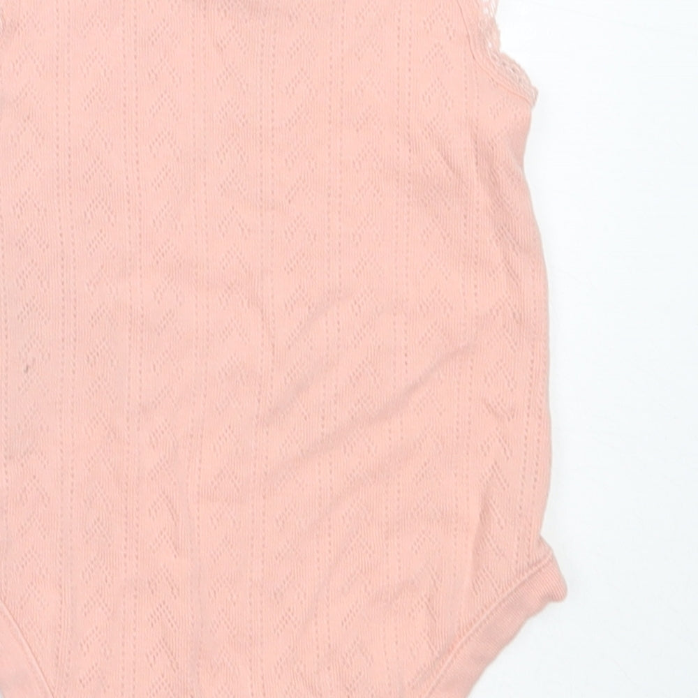 F&F Girls Pink  Cotton Babygrow One-Piece Size 6-9 Months