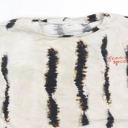 NEXT Girls Ivory  Cotton Basic T-Shirt Size 10 Years Round Neck