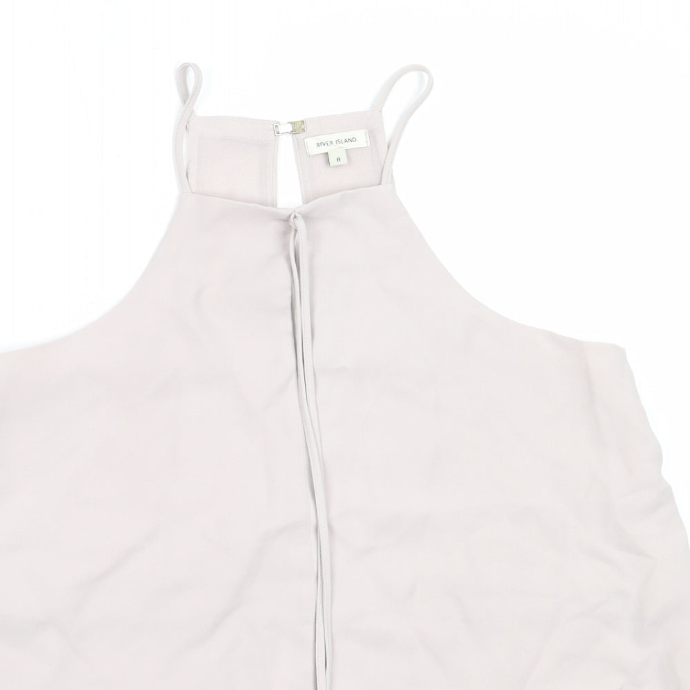 Womens UK Size 8 River Island Grey Camisole Blouse