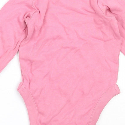 Marks and Spencer Girls Pink  Cotton Babygrow One-Piece Size 3-6 Months