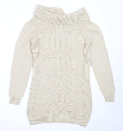 Womens UK Size S Preworn Beige Pullover Jumper