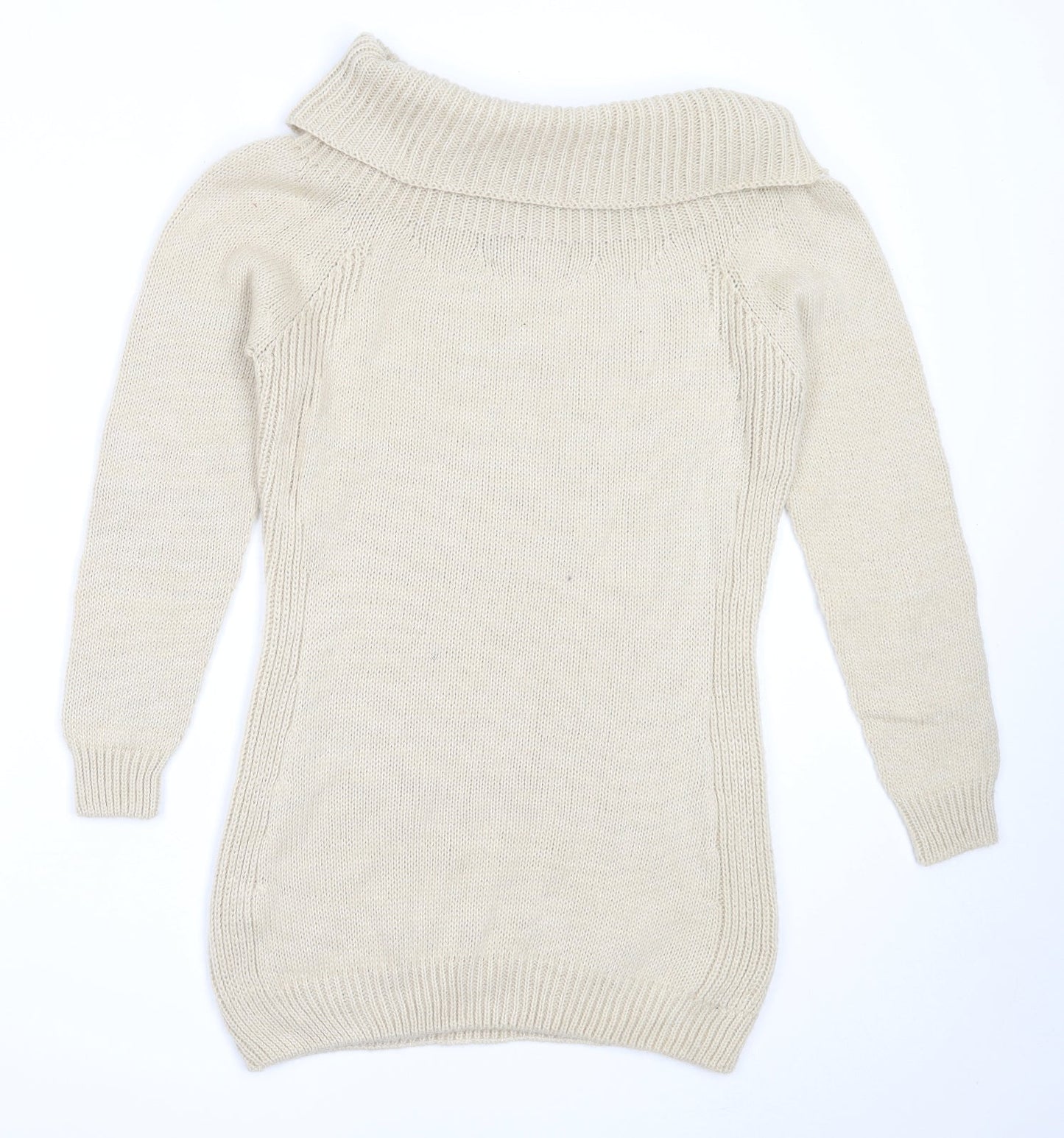 Womens UK Size S Preworn Beige Pullover Jumper