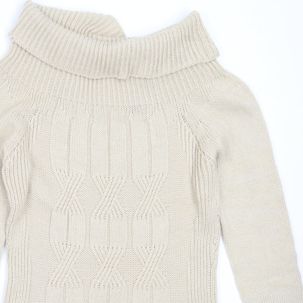 Womens UK Size S Preworn Beige Pullover Jumper