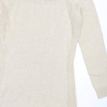 Womens UK Size S Preworn Beige Pullover Jumper