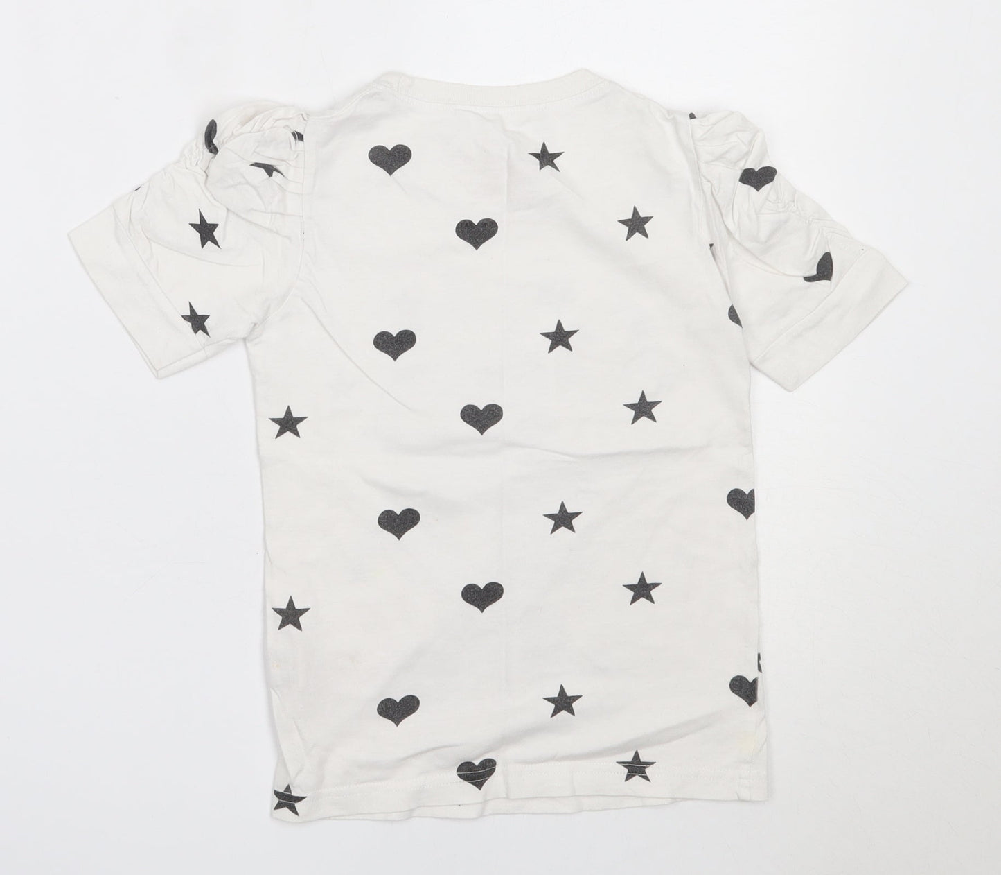 Young Dimension Girls White  Cotton Basic T-Shirt Size 7-8 Years Round Neck