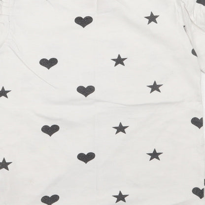 Young Dimension Girls White  Cotton Basic T-Shirt Size 7-8 Years Round Neck