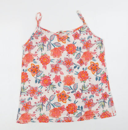 George Womens White Floral Viscose Camisole Blouse Size 12 V-Neck