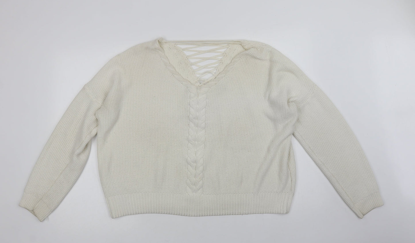 Womens UK Size 16 Miss Selfridge White Pullover Jumper