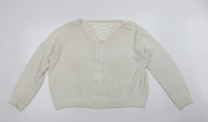 Womens UK Size 16 Miss Selfridge White Pullover Jumper