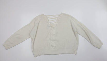 Womens UK Size 16 Miss Selfridge White Pullover Jumper