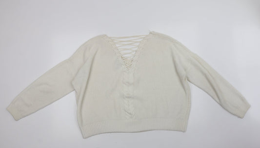 Womens UK Size 16 Miss Selfridge White Pullover Jumper