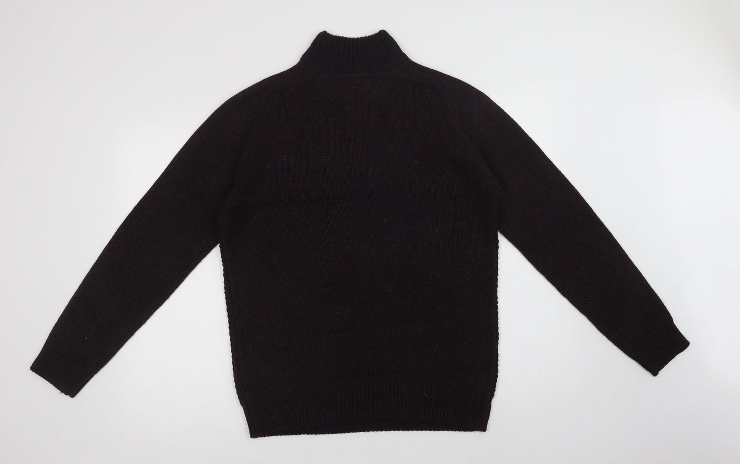 Burton Mens Purple Collared  Acrylic Henley Jumper Size M