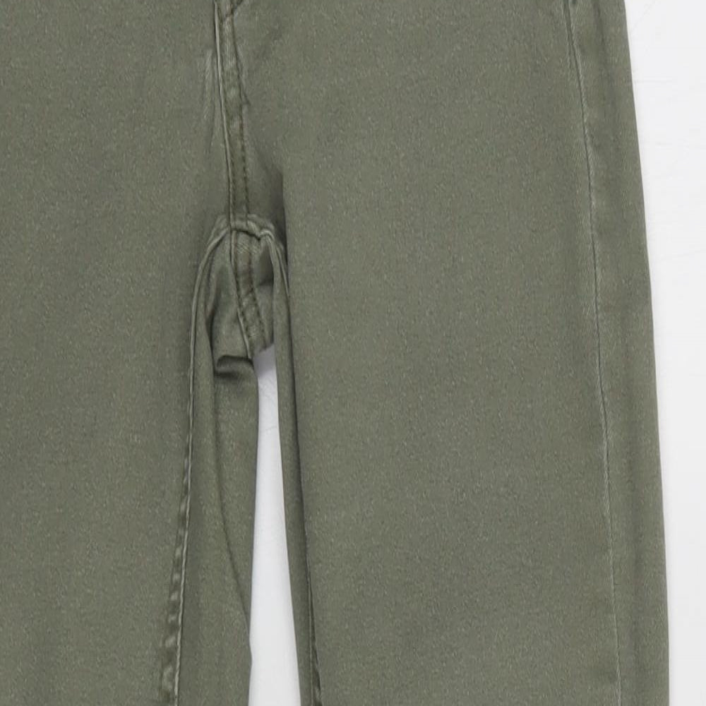 New Look Womens Green  Cotton Cropped Jeans Size 8 L25 in Regular Button