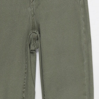 New Look Womens Green  Cotton Cropped Jeans Size 8 L25 in Regular Button
