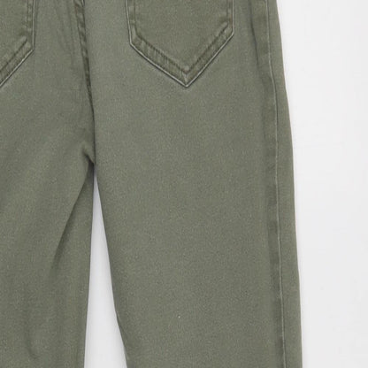 New Look Womens Green  Cotton Cropped Jeans Size 8 L25 in Regular Button