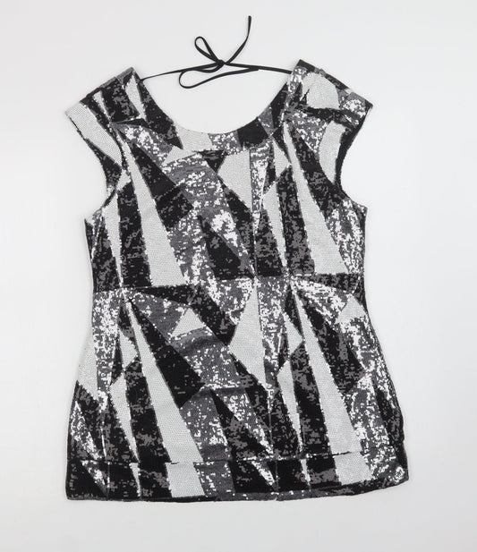 Womens UK Size 14 Julien Macdonald Black Basic Blouse