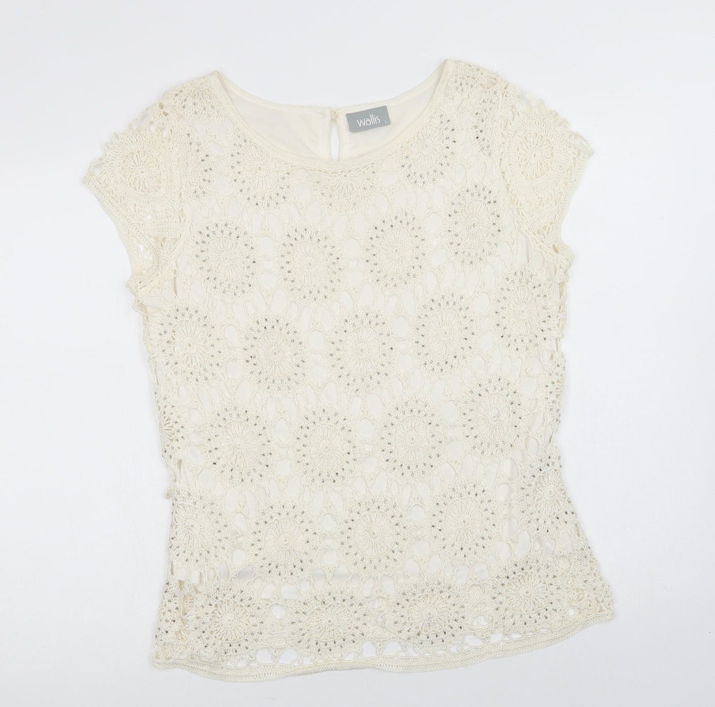 Womens UK Size L Wallis Ivory Basic Blouse