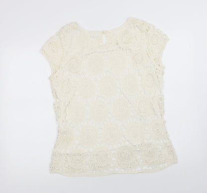 Womens UK Size L Wallis Ivory Basic Blouse