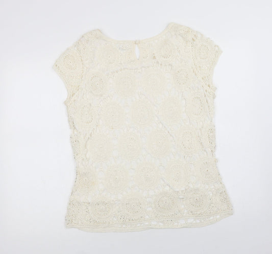 Womens UK Size L Wallis Ivory Basic Blouse