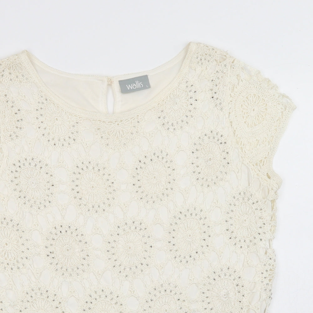 Womens UK Size L Wallis Ivory Basic Blouse