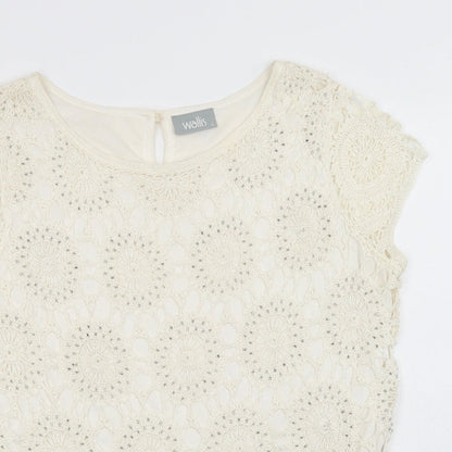 Womens UK Size L Wallis Ivory Basic Blouse