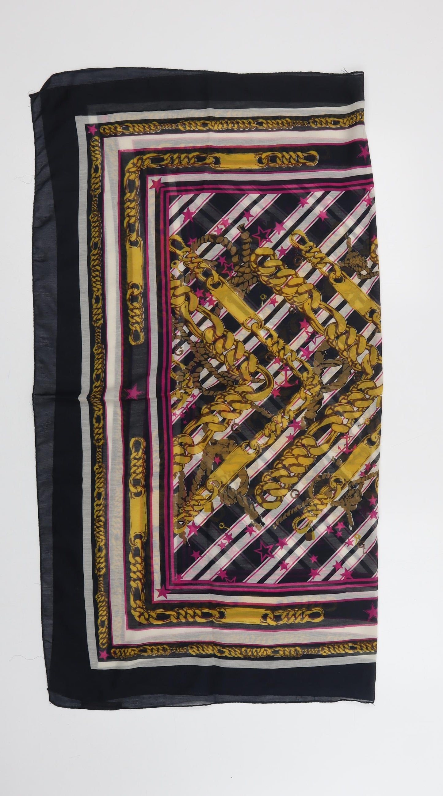 Pieces Unisex Blue Geometric Polyester  Scarf