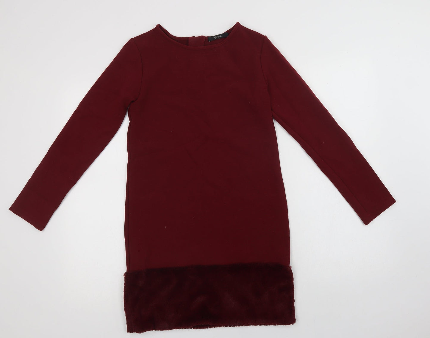 Relish Girls Purple  Viscose Pencil Dress  Size 12 Years  Crew Neck Zip