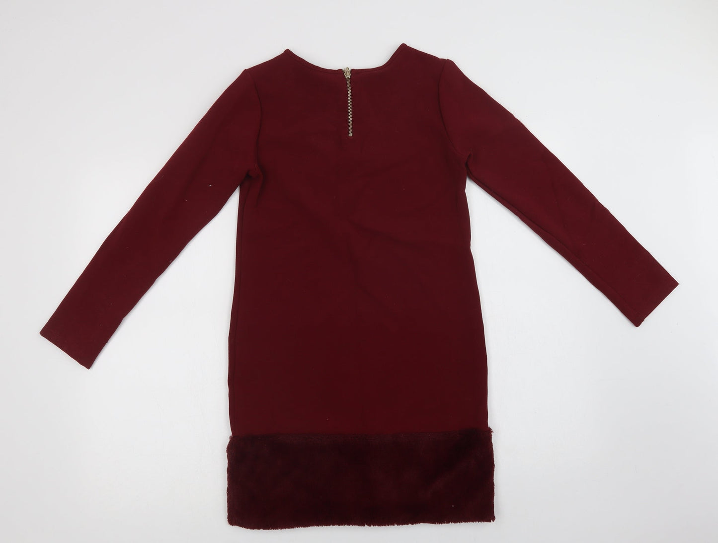Relish Girls Purple  Viscose Pencil Dress  Size 12 Years  Crew Neck Zip