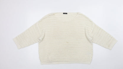 Womens UK Size 16 M & Co Ivory Pullover Jumper