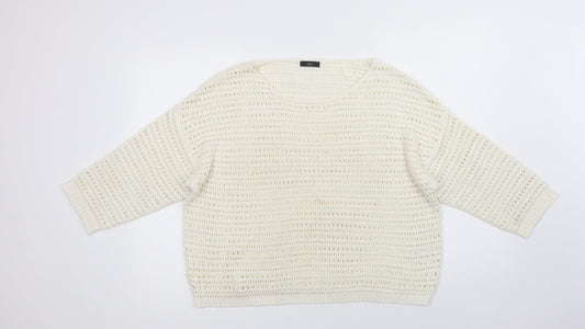 Womens UK Size 16 M & Co Ivory Pullover Jumper