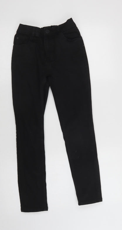 NEXT Girls Black  Cotton Straight Jeans Size 11 Years  Regular Button