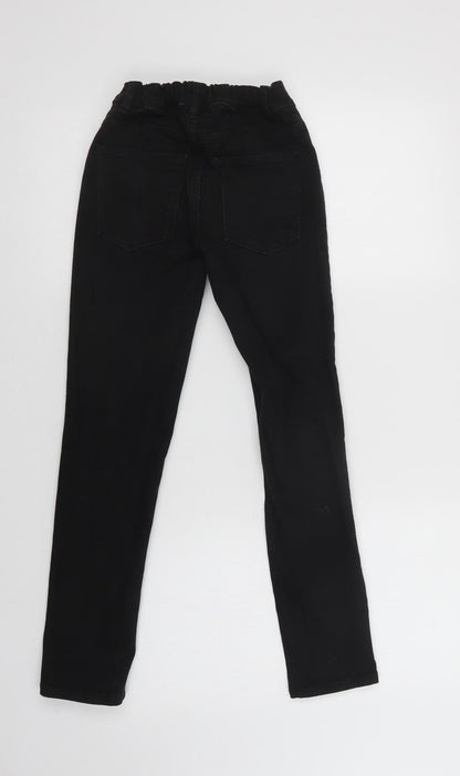NEXT Girls Black  Cotton Straight Jeans Size 11 Years  Regular Button
