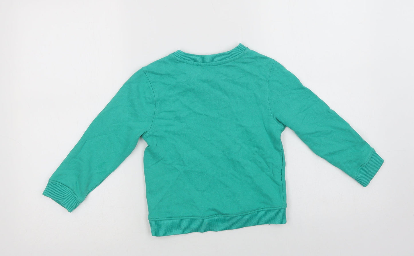 Mini Cl Girls Green  Cotton Pullover Sweatshirt Size 4-5 Years   - Happy