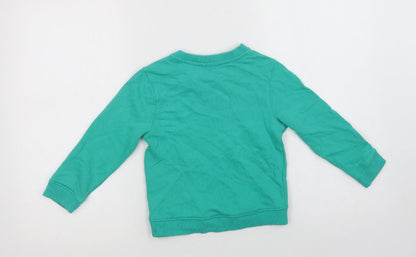 Mini Cl Girls Green  Cotton Pullover Sweatshirt Size 4-5 Years   - Happy