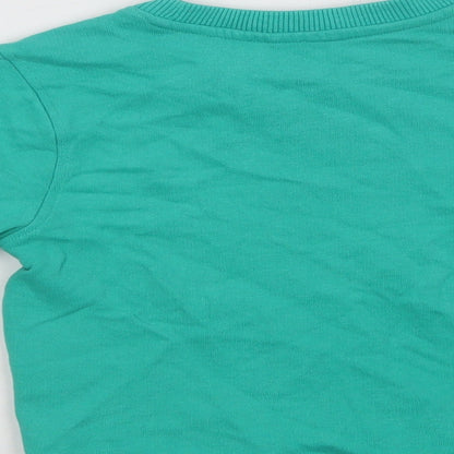 Mini Cl Girls Green  Cotton Pullover Sweatshirt Size 4-5 Years   - Happy
