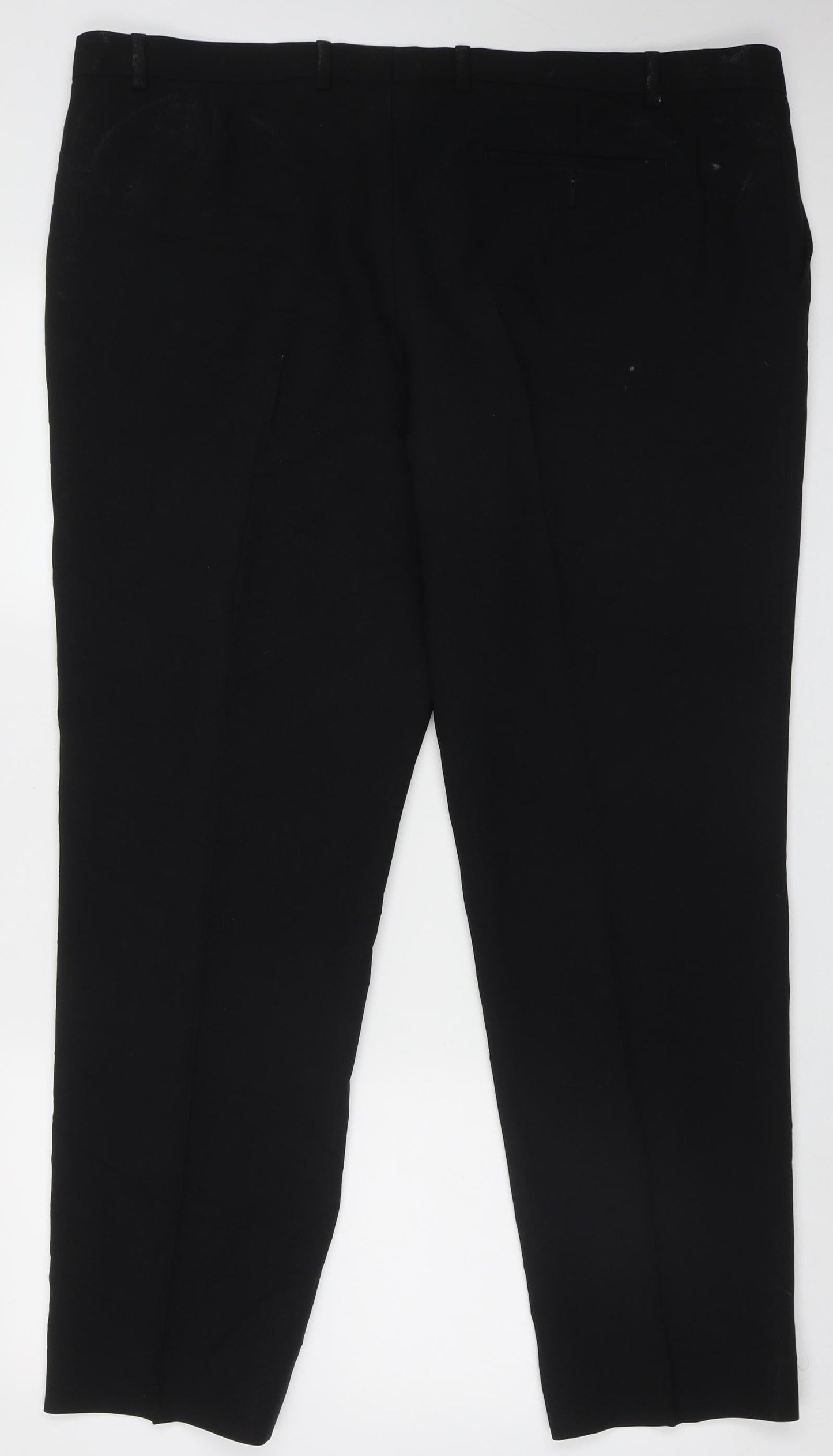 TU Mens Black  Polyester Trousers  Size 42 L31 in Regular Button