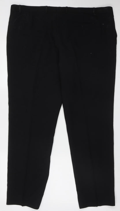 TU Mens Black  Polyester Trousers  Size 42 L31 in Regular Button