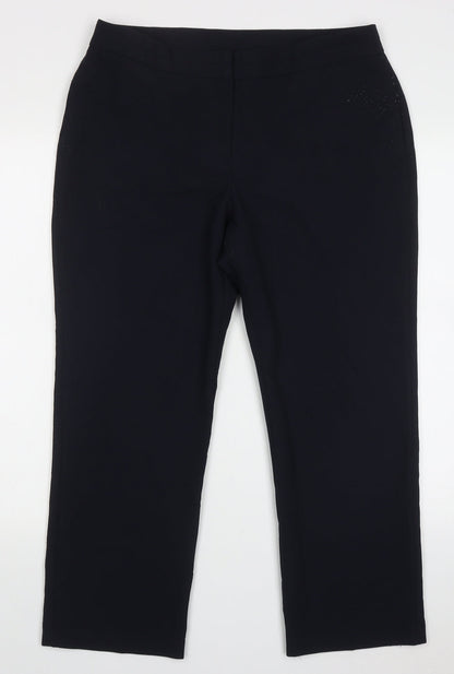 Womens UK Size 12 bonmarch Regular Fit  Blue Trousers
