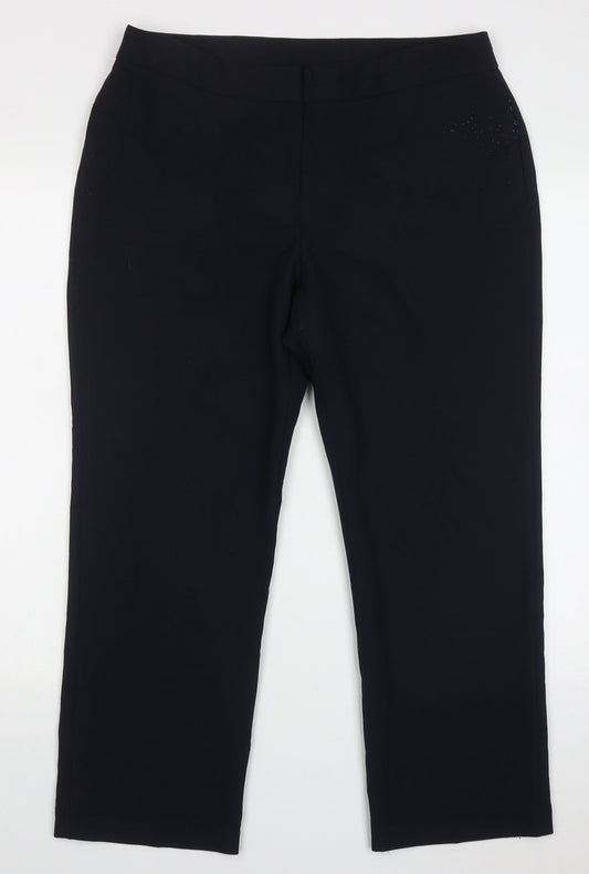 Womens UK Size 12 bonmarch Regular Fit  Blue Trousers