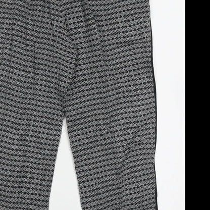 Womens UK Size 12 Preworn Regular Fit Cropped Black Trousers