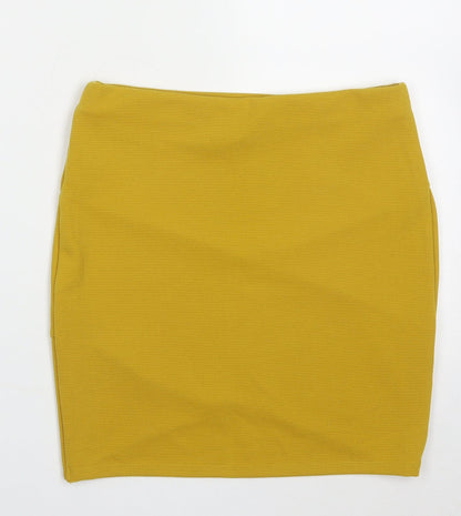 FOREVER 21 Womens Yellow  Polyester Wrap Skirt Size S