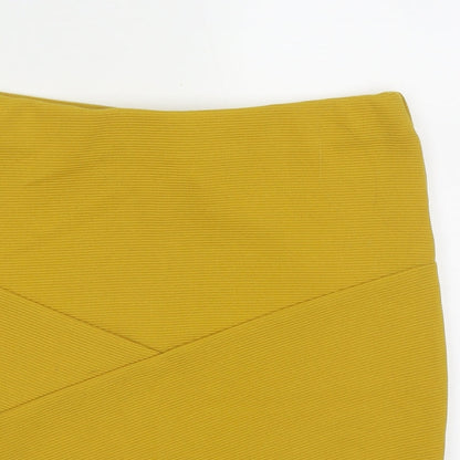 FOREVER 21 Womens Yellow  Polyester Wrap Skirt Size S