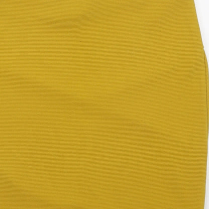 FOREVER 21 Womens Yellow  Polyester Wrap Skirt Size S