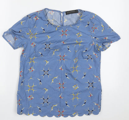 Womens UK Size 8 Sugarhill Blue Basic T-Shirt