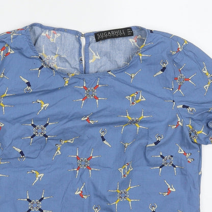 Womens UK Size 8 Sugarhill Blue Basic T-Shirt