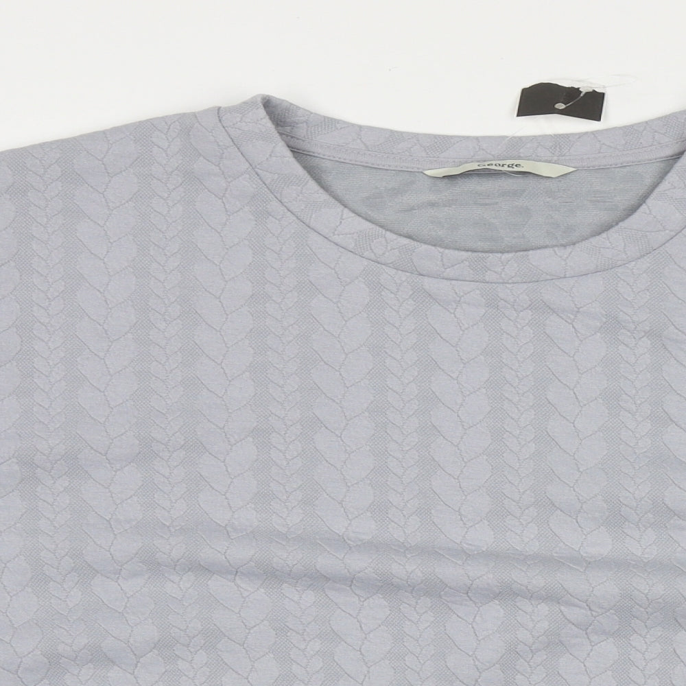 George Womens Grey Crew Neck Geometric Polyester Pullover Jumper Size 18