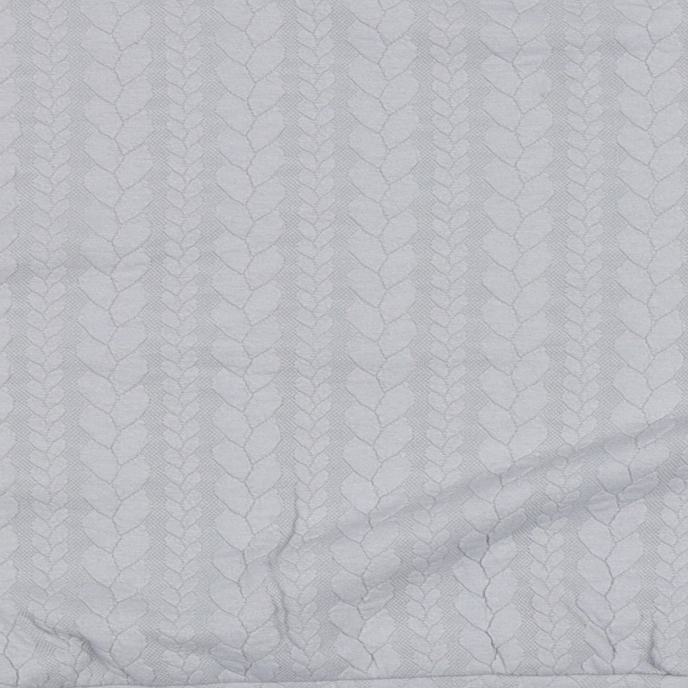 George Womens Grey Crew Neck Geometric Polyester Pullover Jumper Size 18