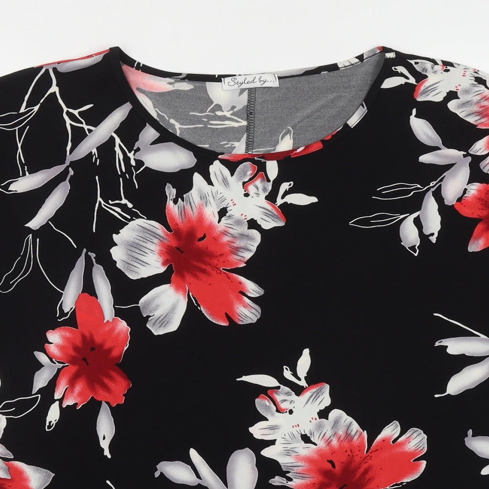 Womens UK Size L Styled By Black Basic T-Shirt